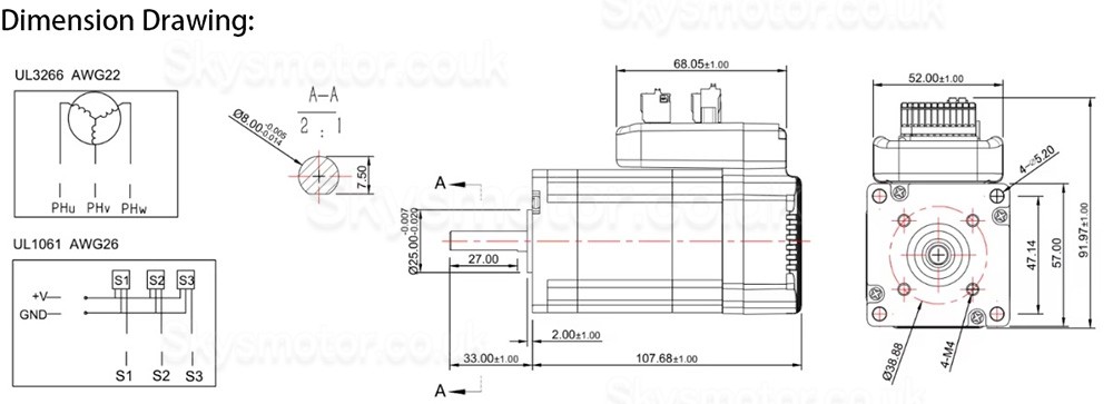 Nema 23 Integrated AC Servo Motor JMC iHSV57-30-10-36 100W 36V 0.29N.m 3.5A 3 Phase 3000RPM